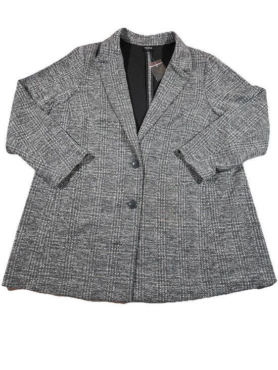 torrid Jackets & Blazers - Torrid Gray Black Marled Knit Blazer Jacket Button Front Career Plus Size 3 NWT